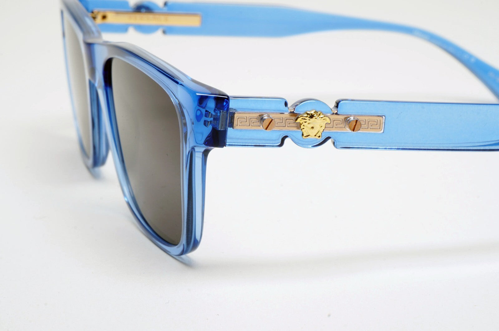 Versace Sunglasses Black Blue Transparent Gold Medusa MOD VE 3303 5415 53mm