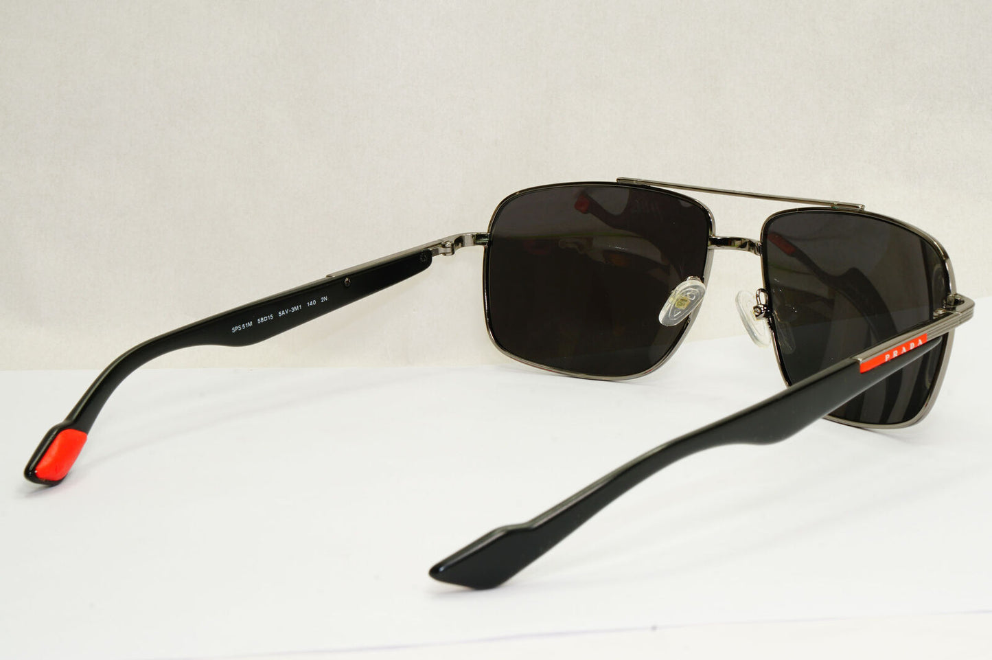Prada Sunglasses 2011 Vintage Pilot Black Silver PS51MS SPS 51M 5AV-3M1 190224
