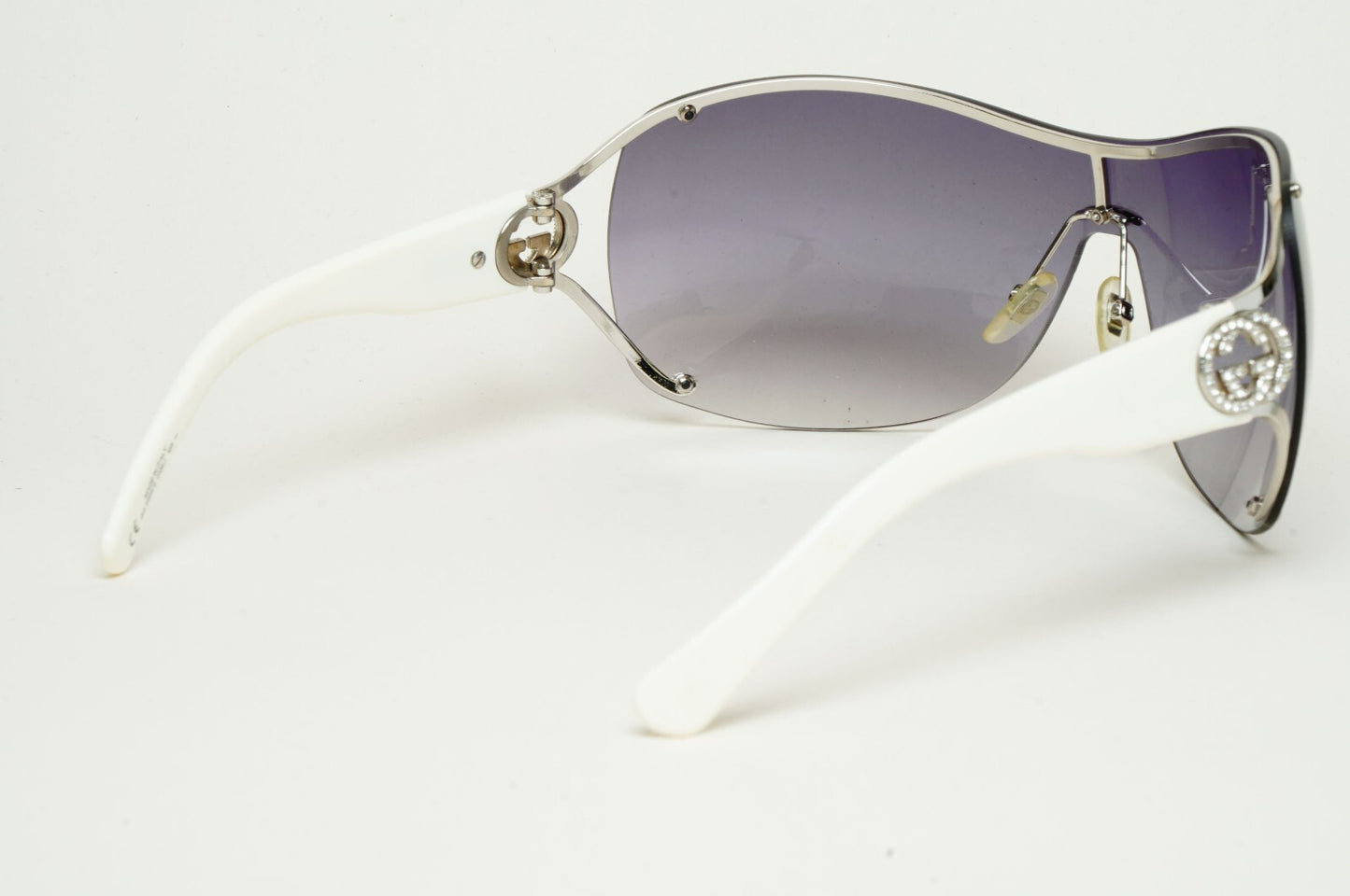 Gucci Sunglasses 2006 Vintage Shield Wrap Grey White GG 2808/S 010KJ 070325
