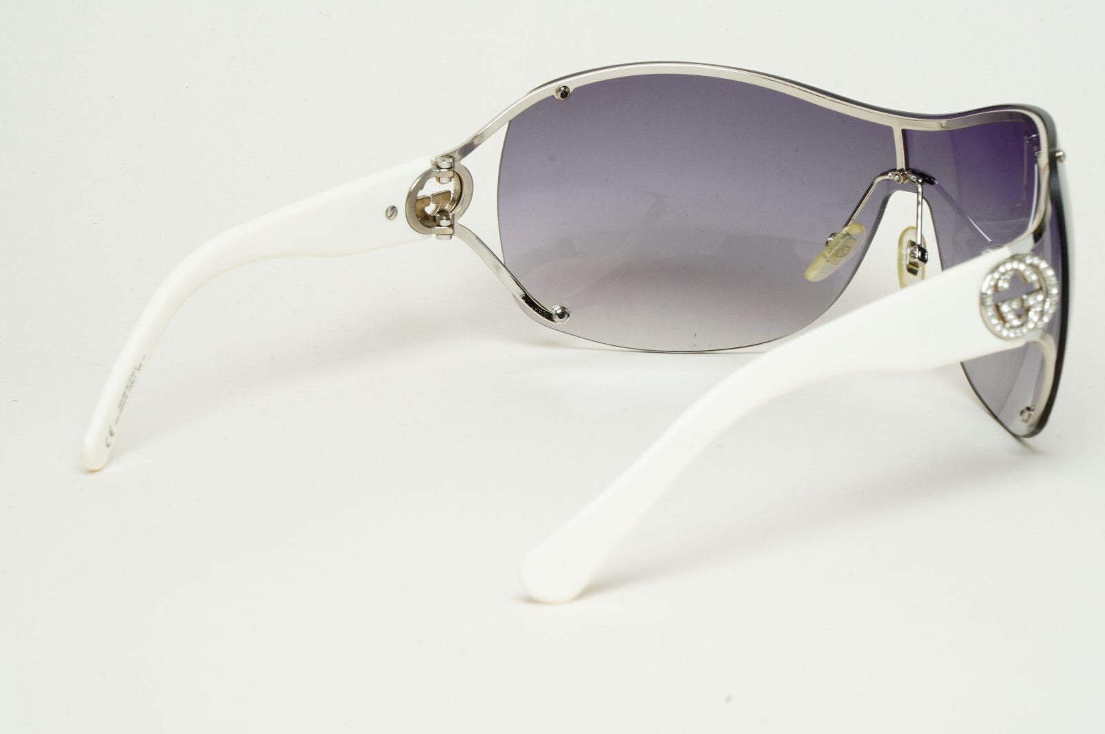 Gucci Sunglasses 2006 Vintage Shield Wrap Grey White GG 2808/S 010KJ 070325