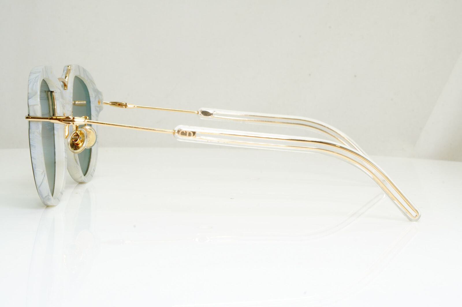 Authentic DIOR Womens Mirror Boxed Sunglasses Gold Square Eclat GBZ0J 29110