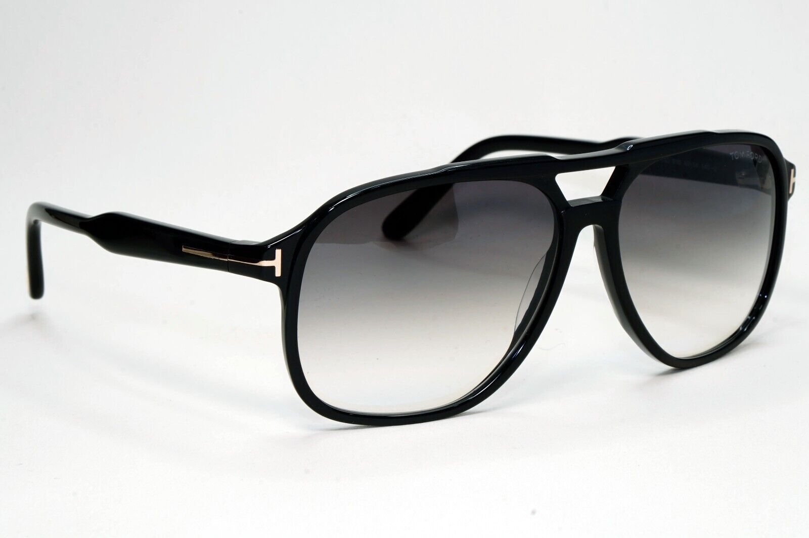 Tom Ford Sunglasses Raoul Black Glossy Pilot Gradient Grey TF 753 FT0753 01B