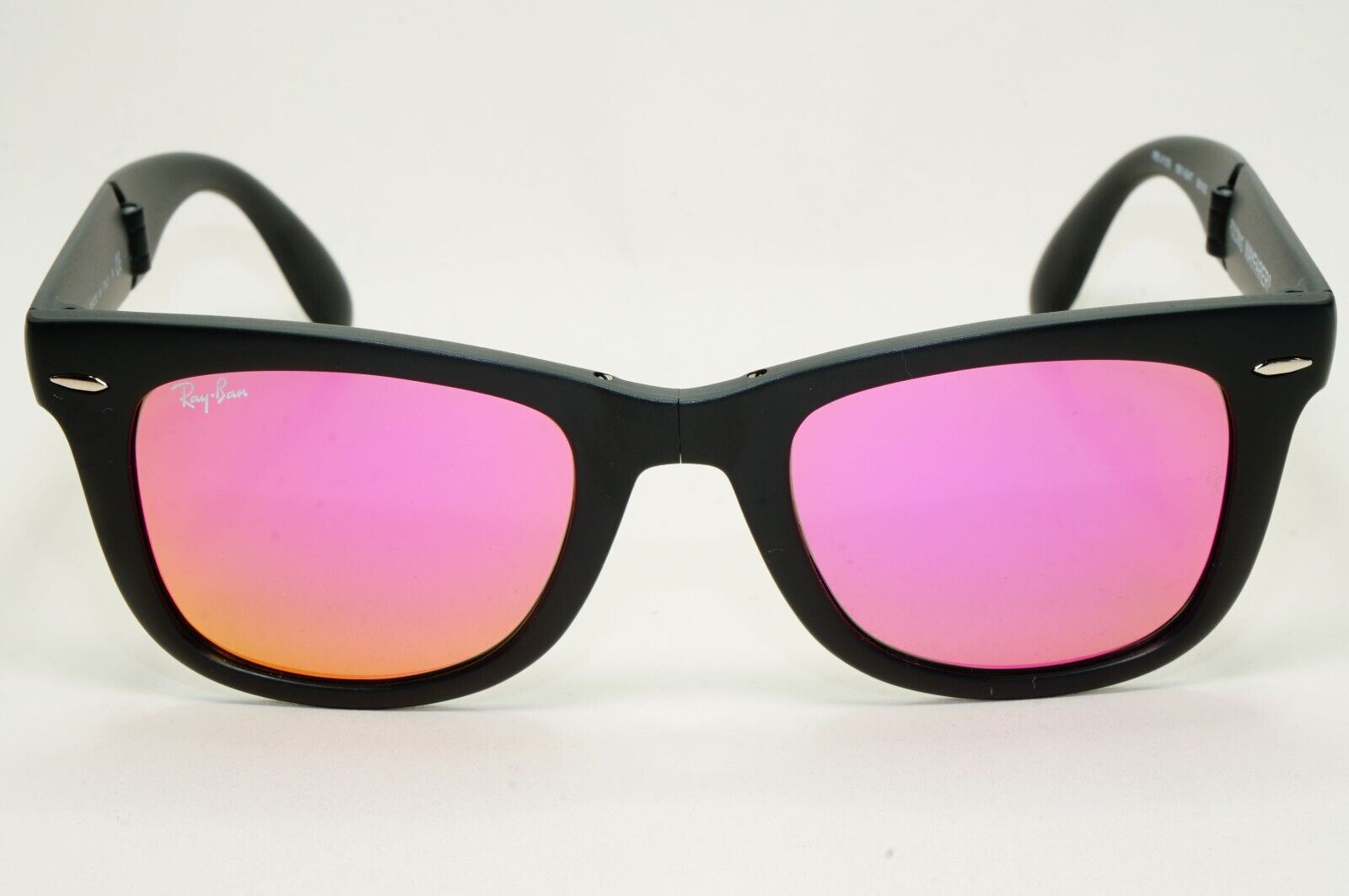 Ray-Ban Sunglasses Folding Wayfarer Black Pink Orange Mirror RB 4105 601-S/4T