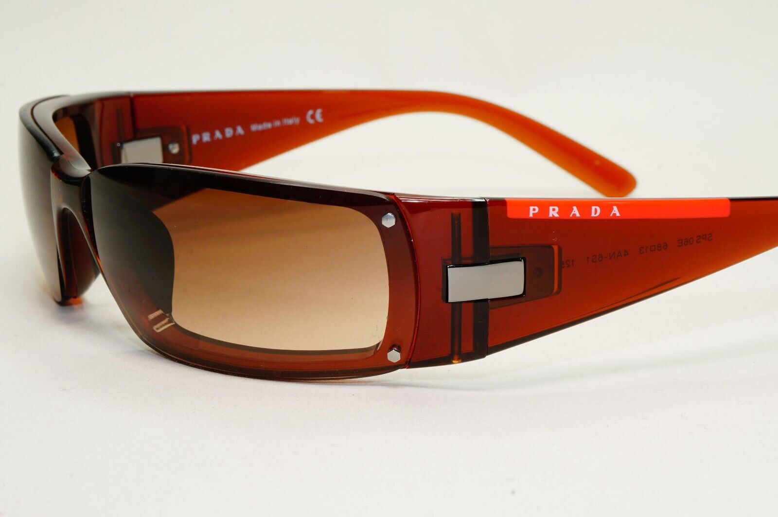 Prada Sunglasses 2004 Vintage Rare Brown Wrap PS06ES SPS 06E 4AN-6S1 270924