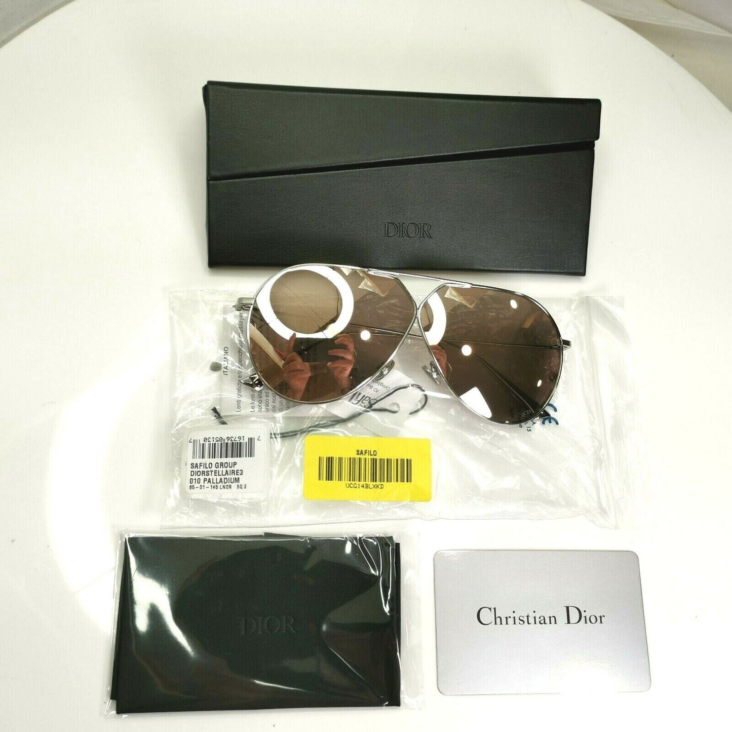 Dior Mirror Palladium Gold Pilot Metal Sunglasses Mens Womens Stellaire 3 010SQ