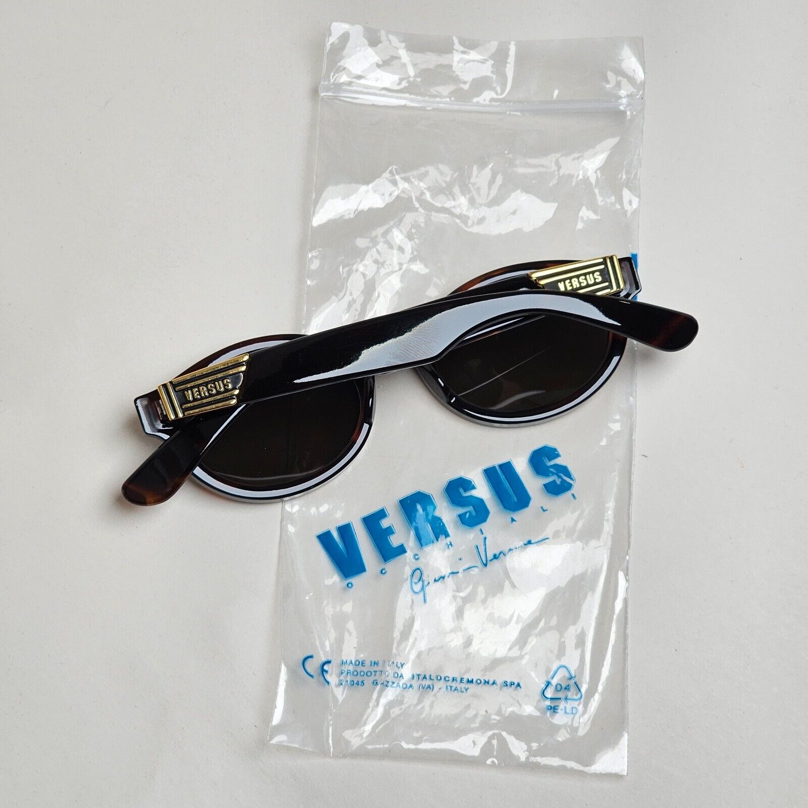 Versus Sunglasses 1996 by Gianni Versace Vintage Brown Gold MOD EZ9 COL 649