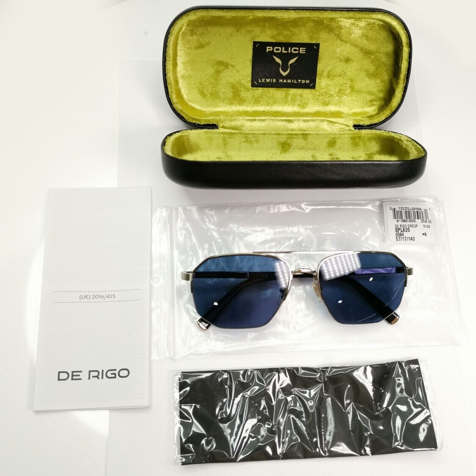 Police Lewis Hamilton F1 Sunglasses Gold Blue Metal SPL A25 COL 0594 [a] 38917