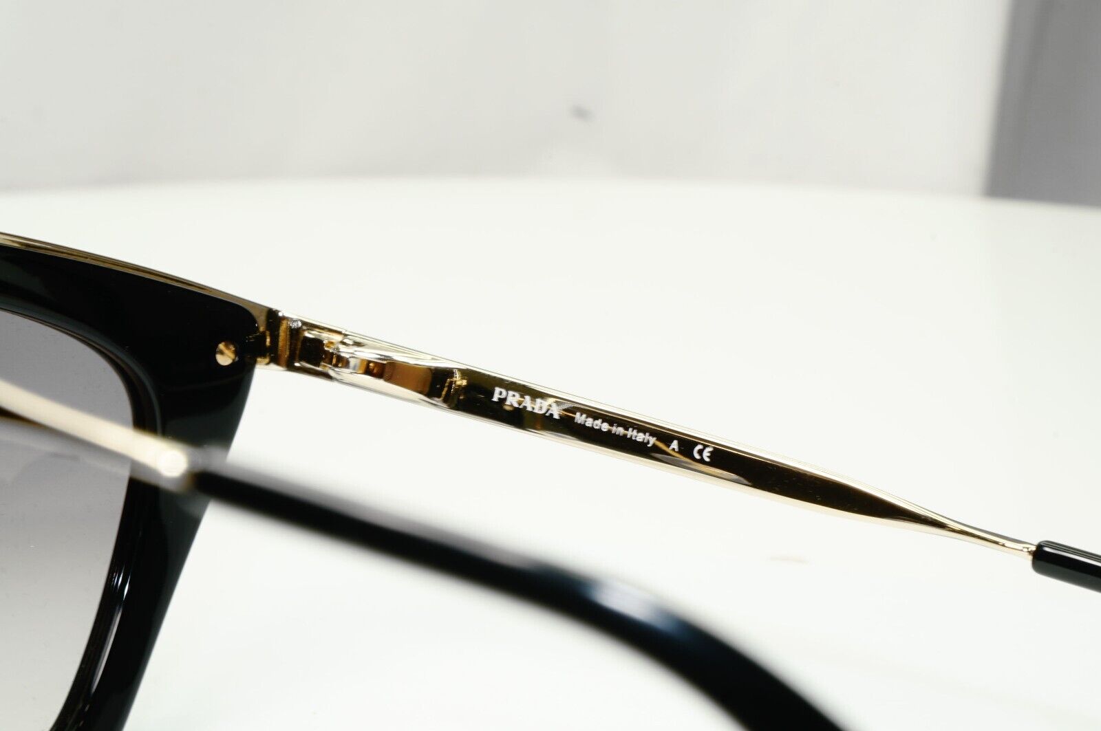 Prada Cinema Black Sunglasses Gold Square Gradient Grey PR53SS SPR 53S 1AB-0A7