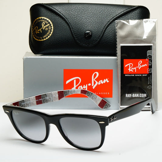 Ray-Ban Sunglasses Wayfarer RB 2140 Black Grey Gradient 1318/3A 54mm Large
