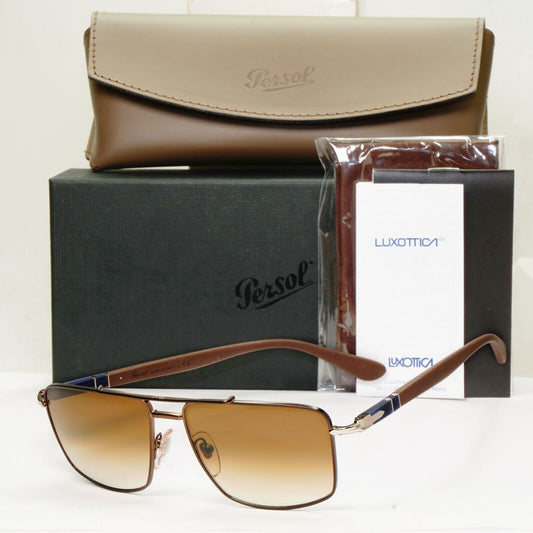 Persol Sunglasses 2013 Navigator Brown Gradient Metal Pilot 2430-S 1020/51 55mm