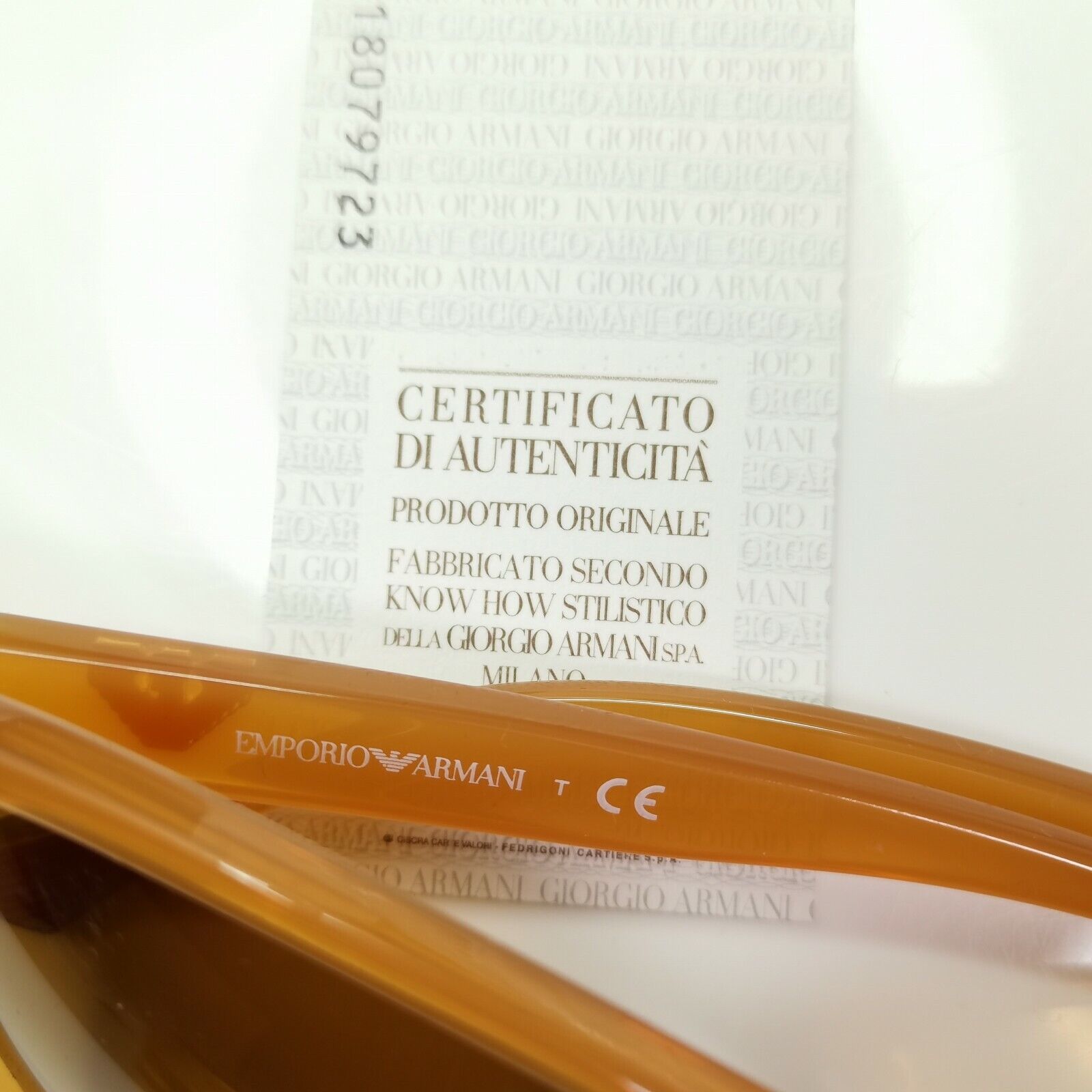 Emporio Armani Brown Honey Ochre Womens Sunglasses Square EA 4080 5537/2L 