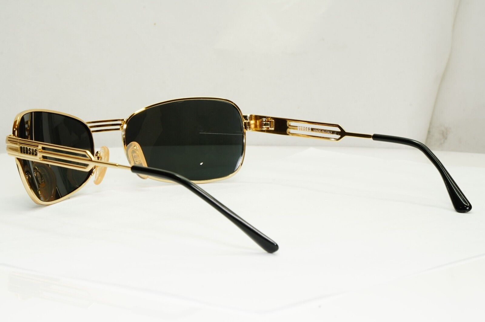 Versus 1996 by Gianni Versace Vintage Gold Black Sunglasses MOD F33 COL 09M