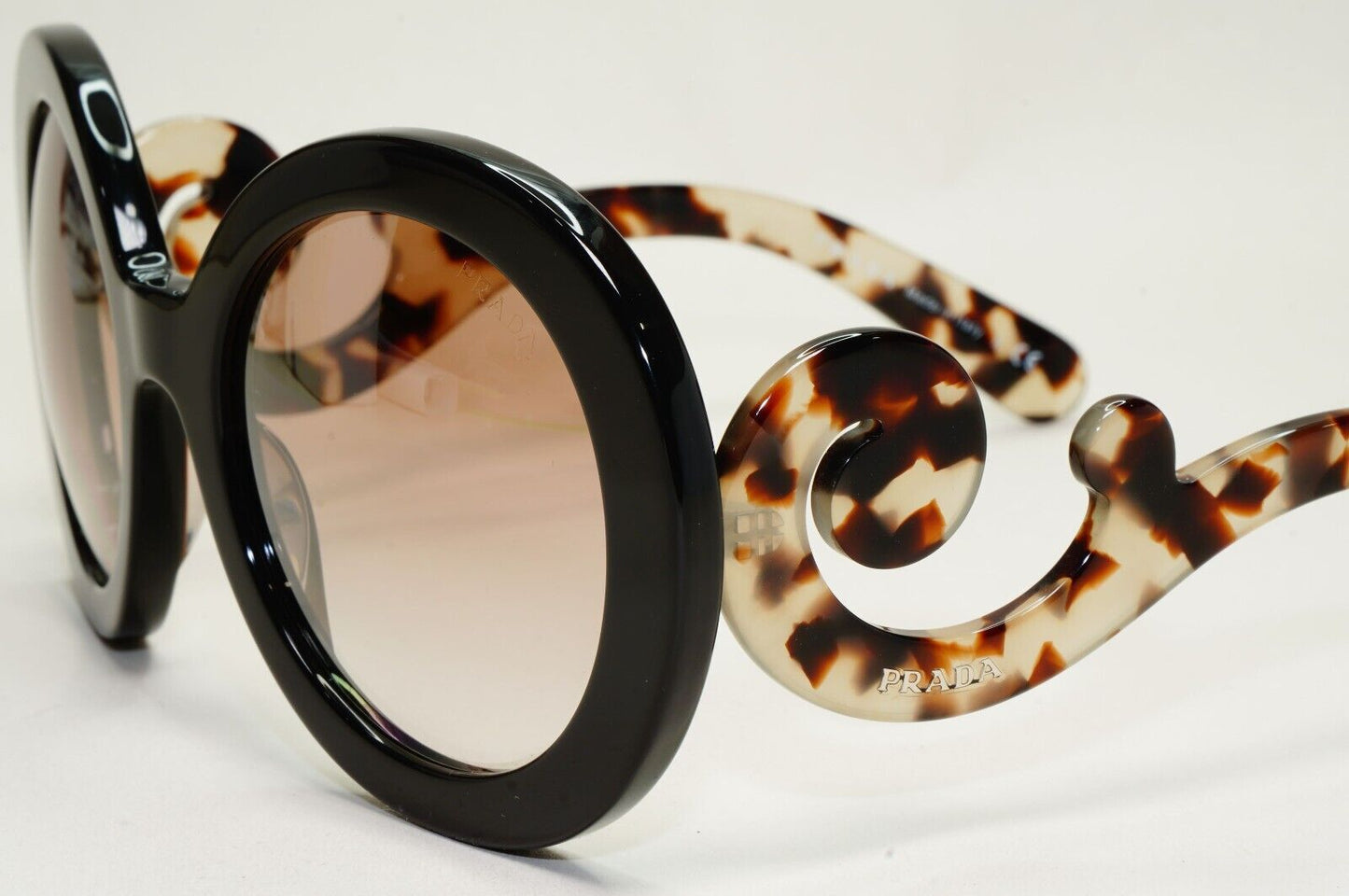 Prada Sunglasses Baroque Swirl Round Black Marble PR27NS SPR 27N UAO-4O0 141024