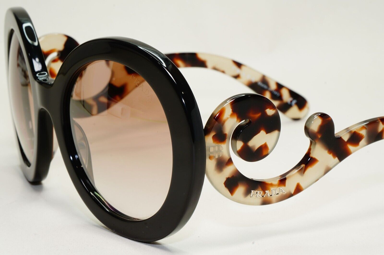 Prada Sunglasses Baroque Swirl Round Black Marble PR27NS SPR 27N UAO-4O0 141024