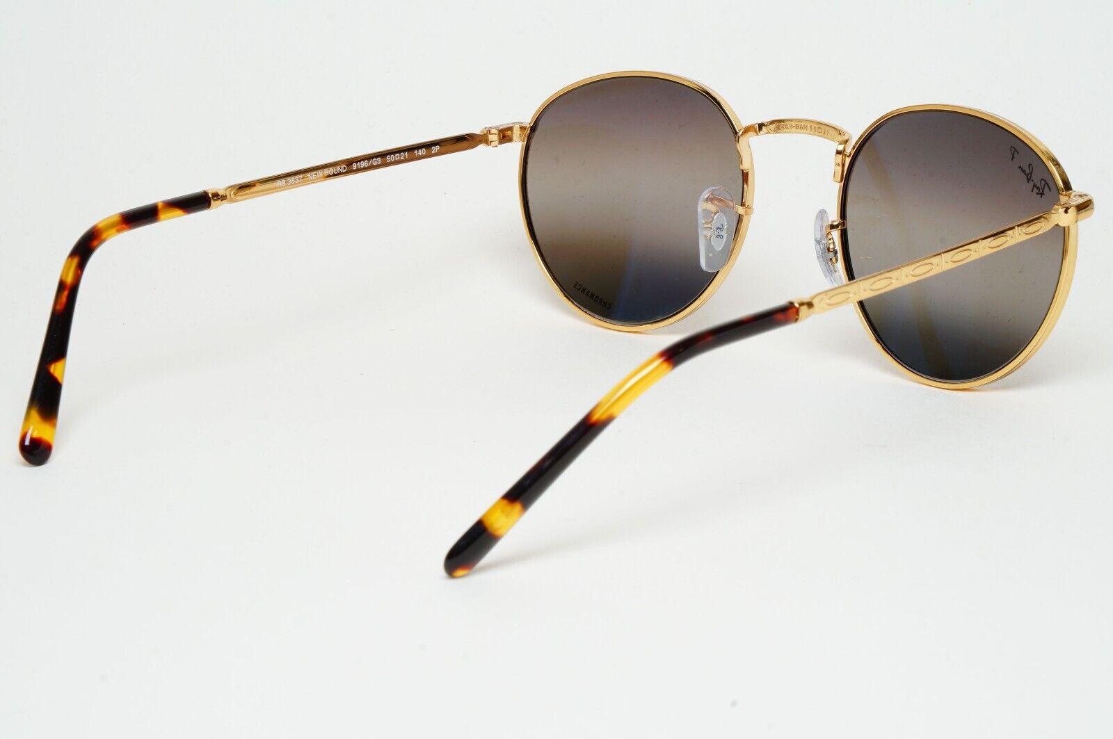 Ray-Ban Sunglasses Polarised Silver Mirror New Round RB 3637 9196/G3 50mm