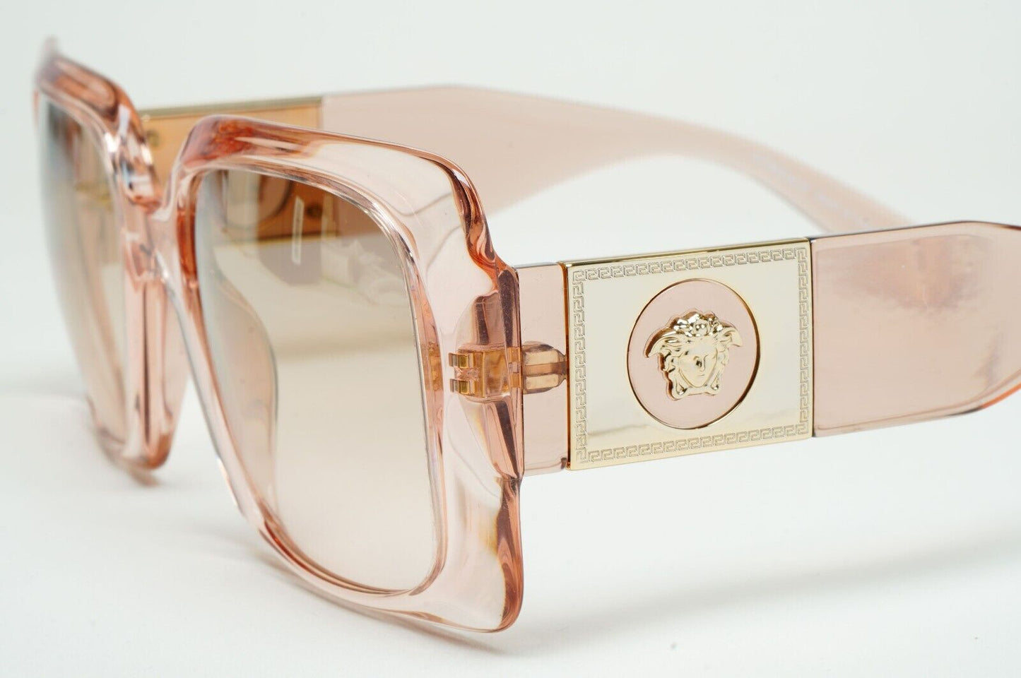 Versace Sunglasses Gold Transparent Pink Medusa Square MOD VE 4405 5339/4E 54mm