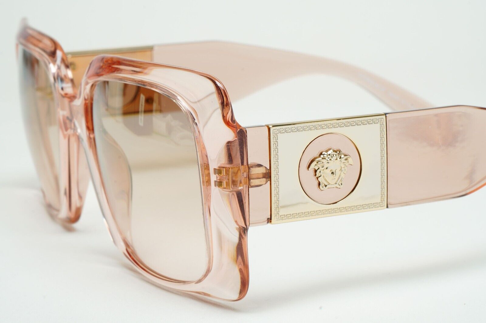 Versace Sunglasses Gold Transparent Pink Medusa Square MOD VE 4405 5339/4E 54mm