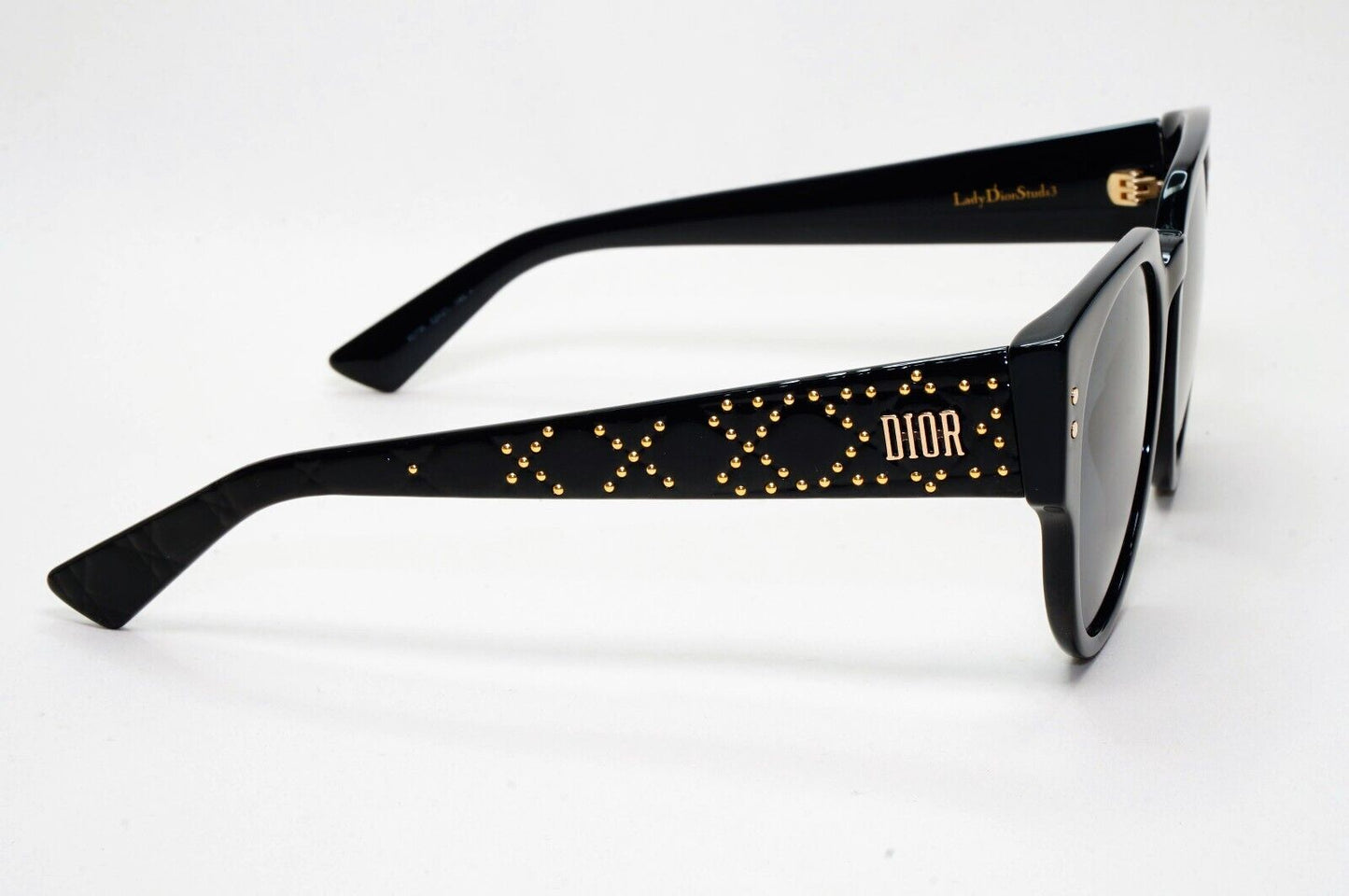 Dior Sunglasses 2019 Black Gold Lady Dior Studs 3 Square 807IR 311024