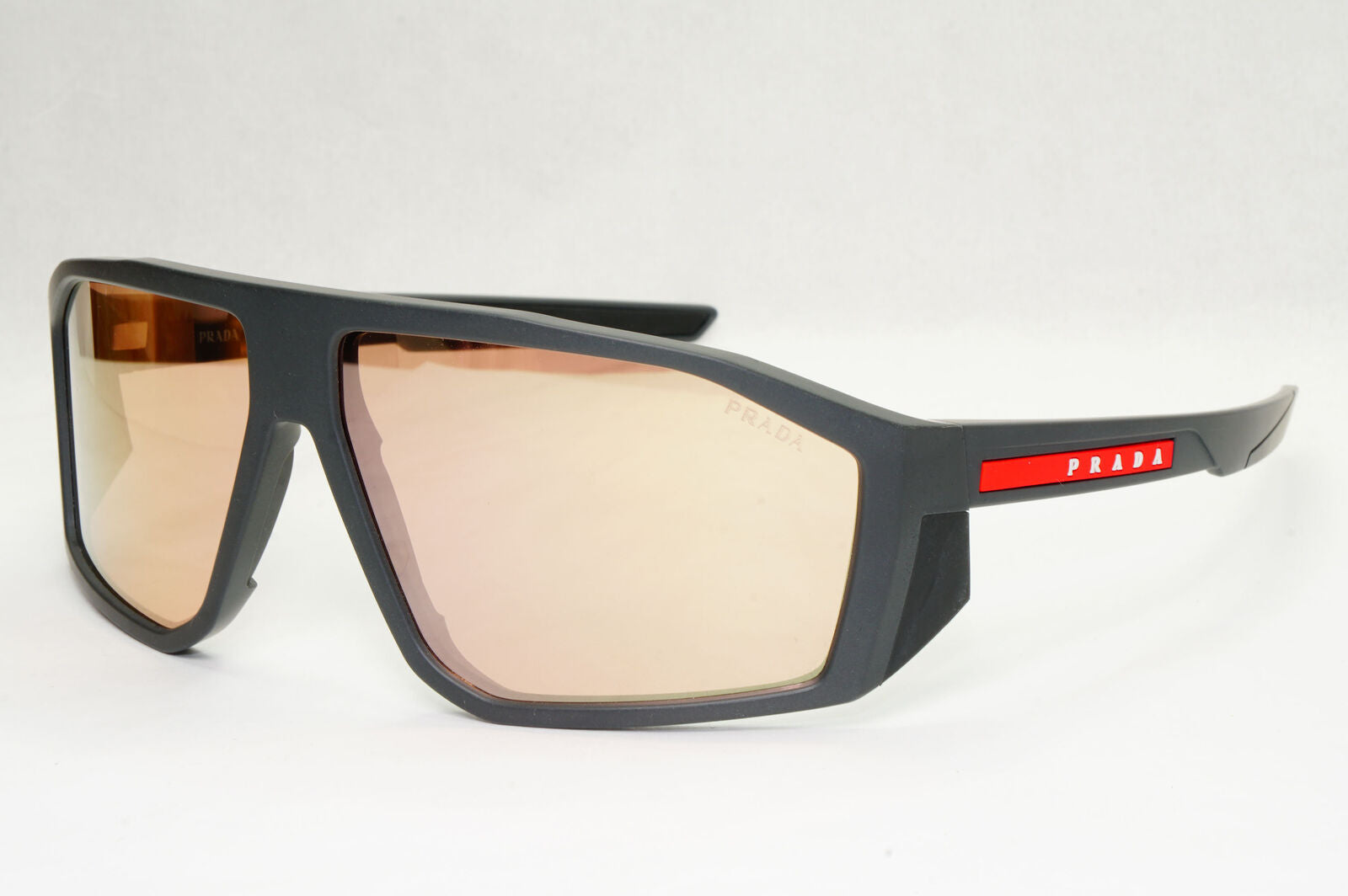 Prada Sunglasses Rose Gold Mirror Grey Rubber Wrap PS08WS SPS 08W 11C-07R