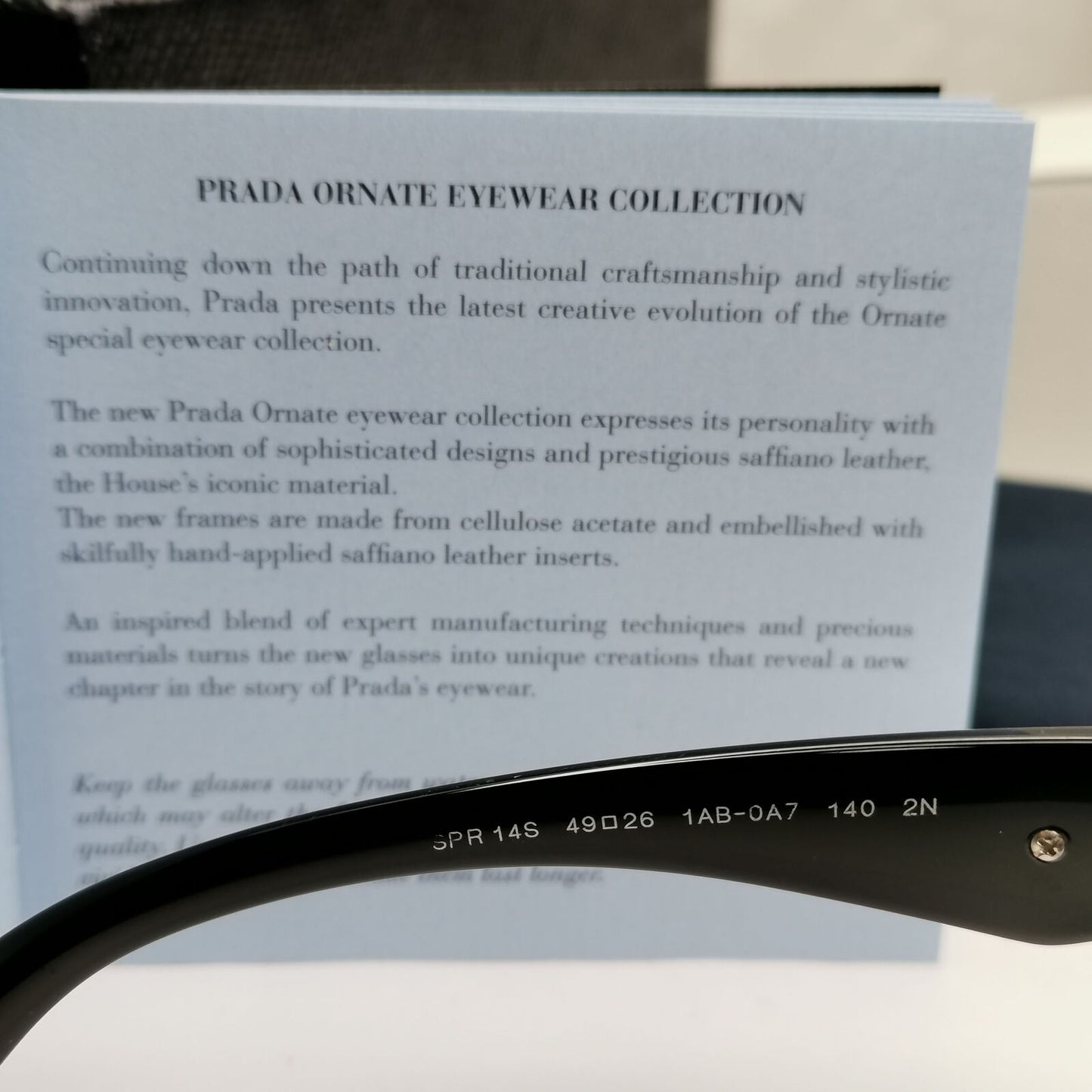 Prada Black Cinema Saffiano Leather Sunglasses PR14SS SPR 14S 1AB-0A7 221122