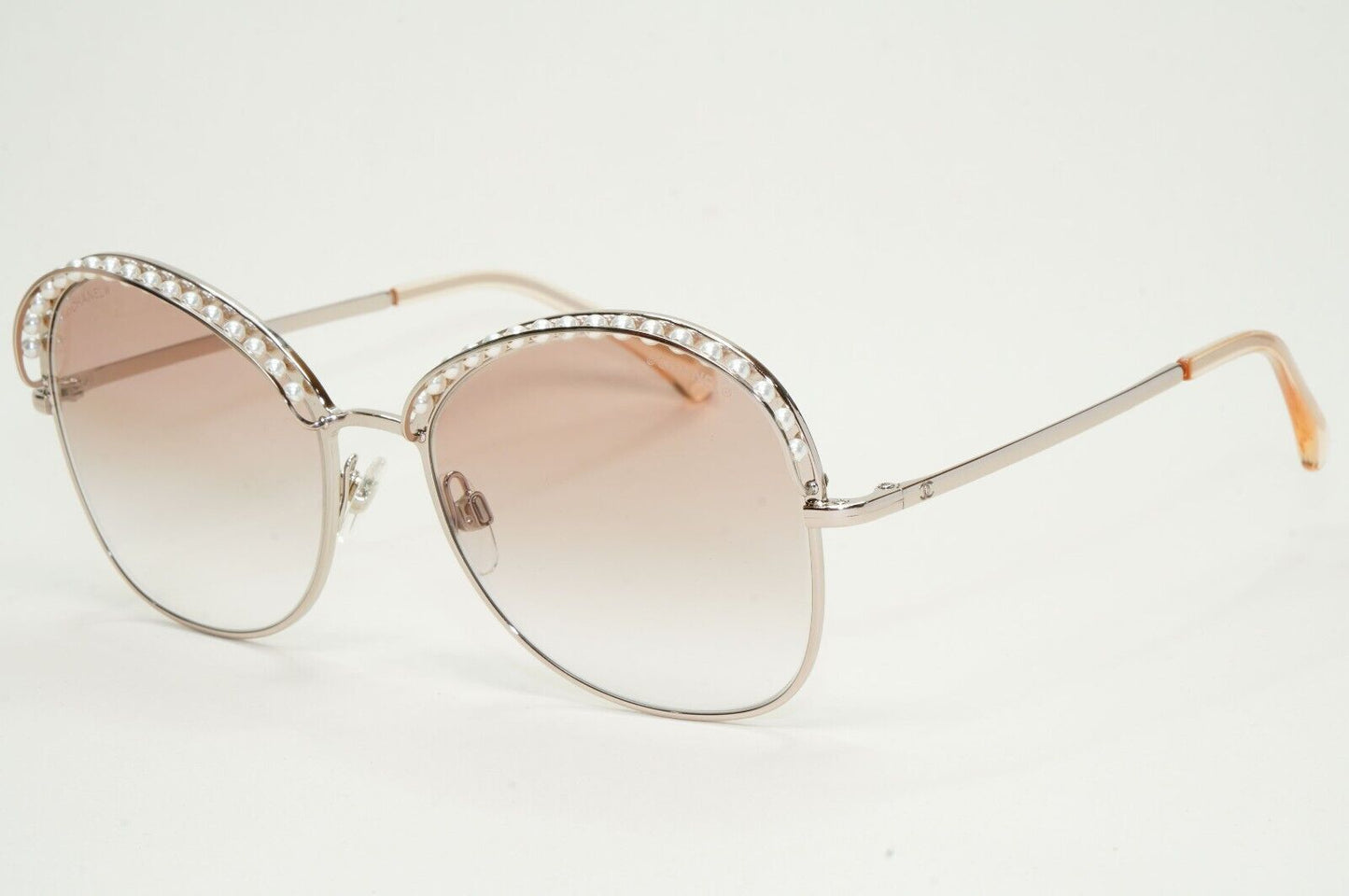 Chanel Sunglasses Pearl Pale Gold Brown Gradient Metal 4246-H c.117/13 56mm