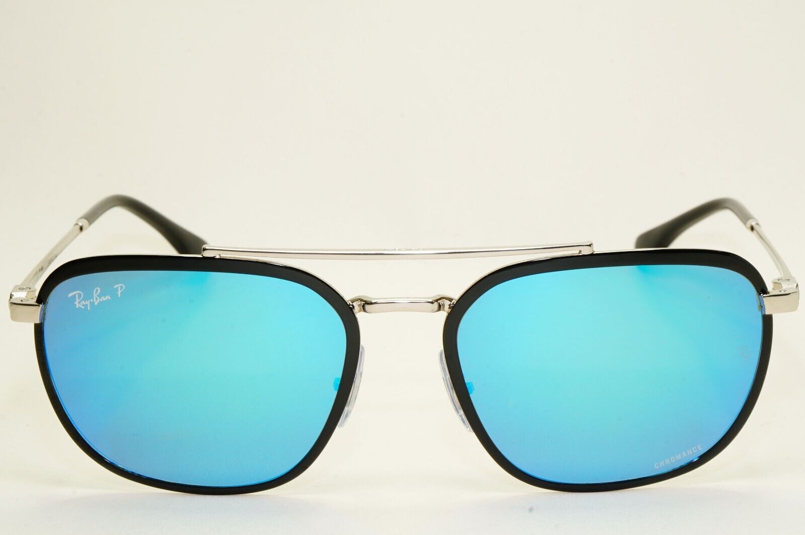Ray-Ban Sunglasses Chromance Polarised Mirror Black Blue Silver RB 3708 9144/4L