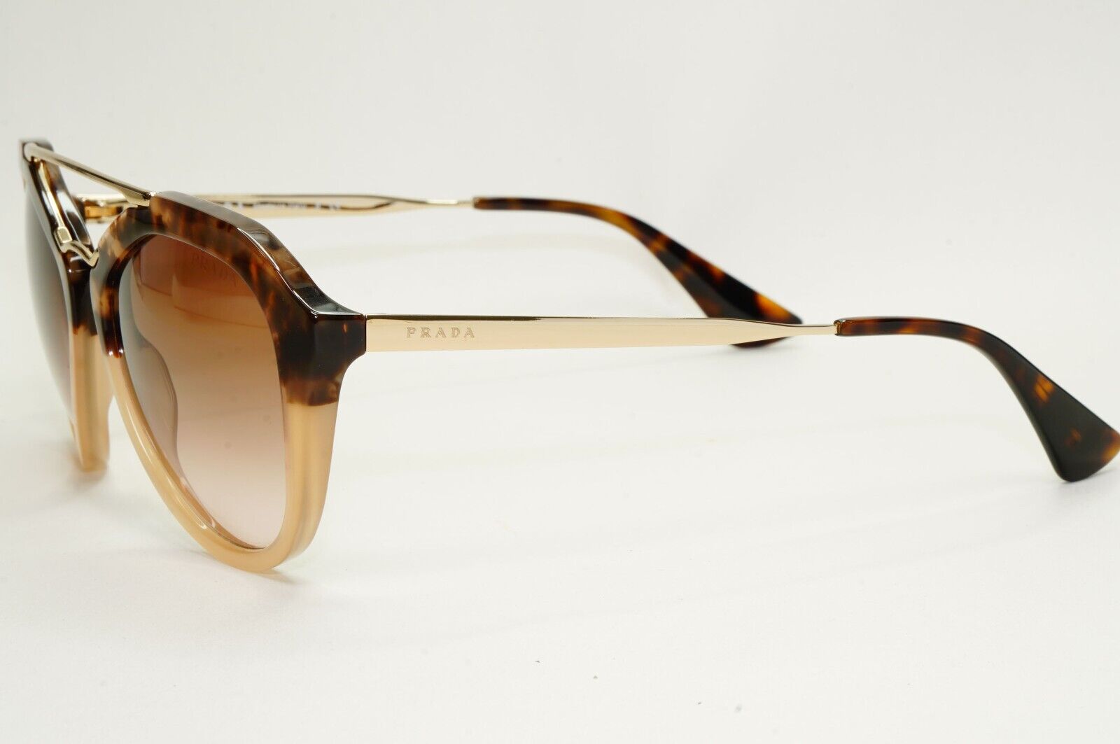 Prada Sunglasses 2014 Cinema Brown Gradient Gold Square PR12QS SPR 12Q ROZ-0A6