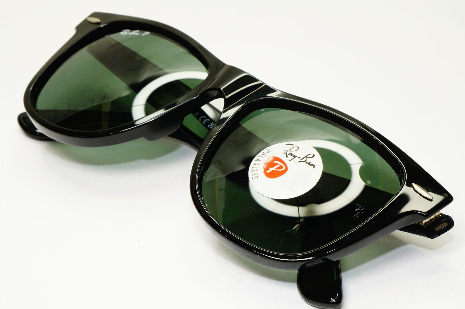 Ray-Ban Sunglasses Wayfarer Polarised Square Black RB 2140 901/58 Large 54mm