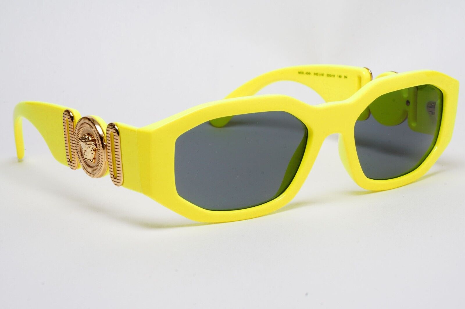 Versace Sunglasses Biggie Yellow Fluorescent Grey Gold Medusa VE 4361 5321/87