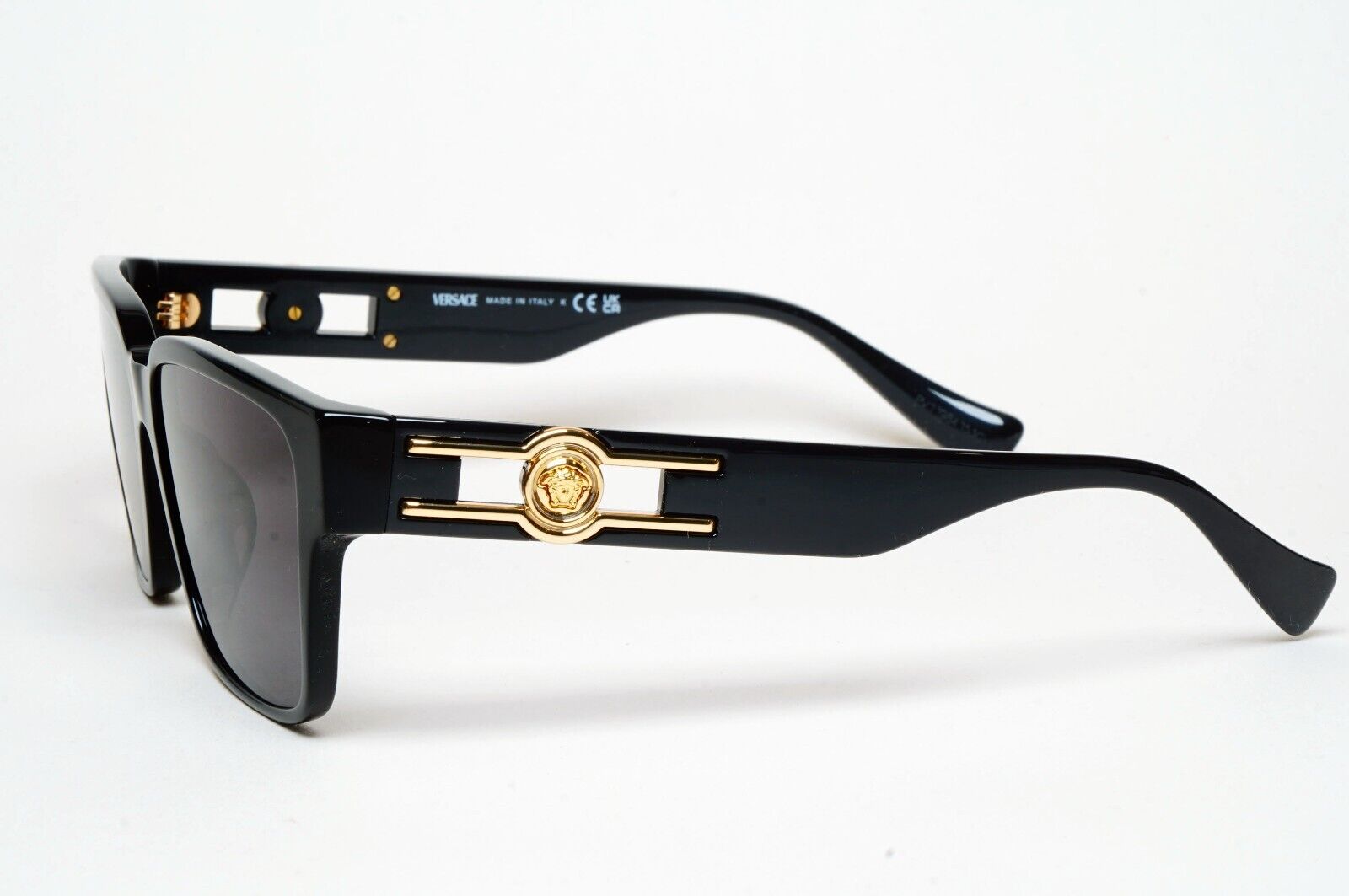 Versace Sunglasses Black Gold Medusa Square MOD VE 3346-F GB1 55mm