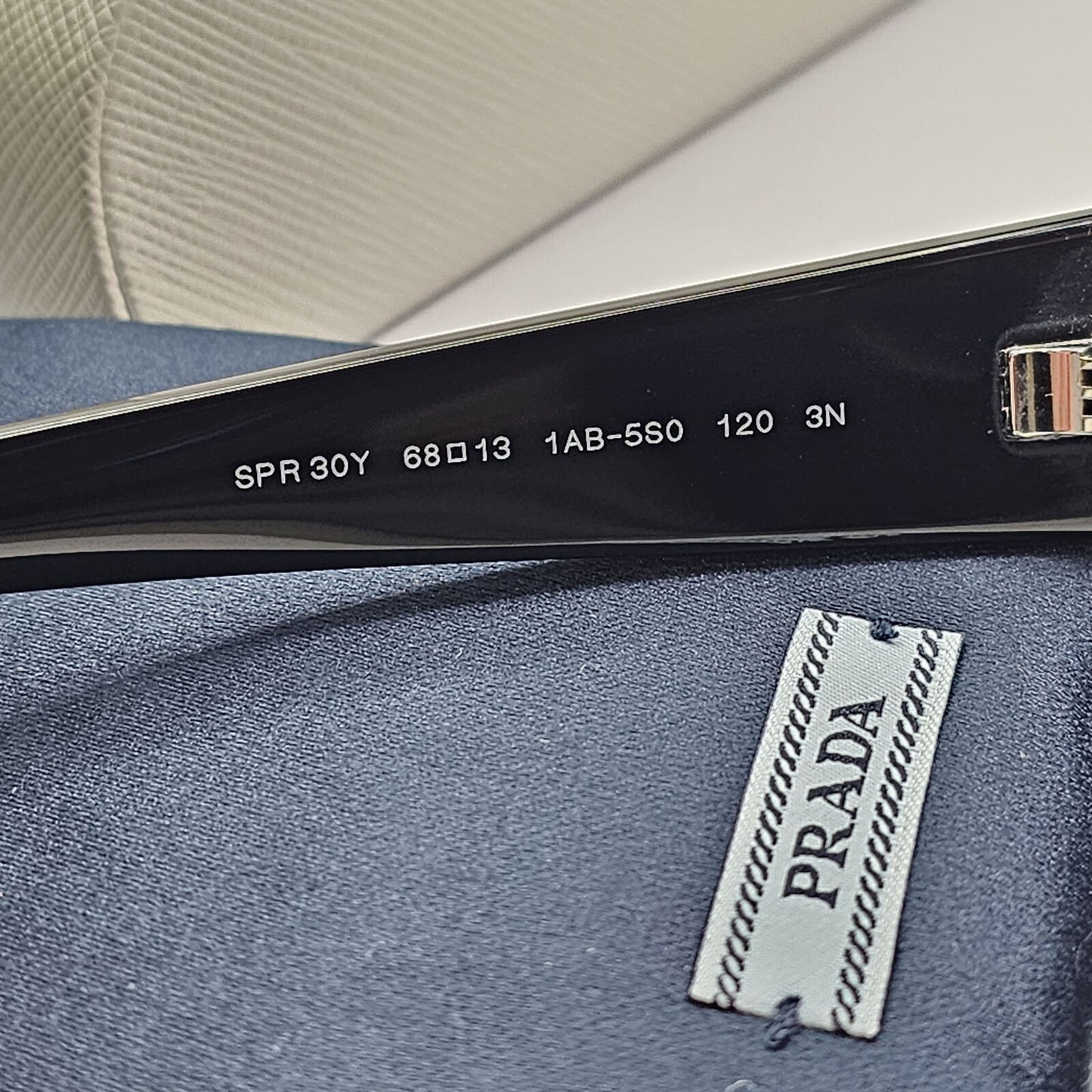 Prada Sunglasses Black Wrap Grey Square Fashion PR30YS SPR 30Y 1AB-5S0