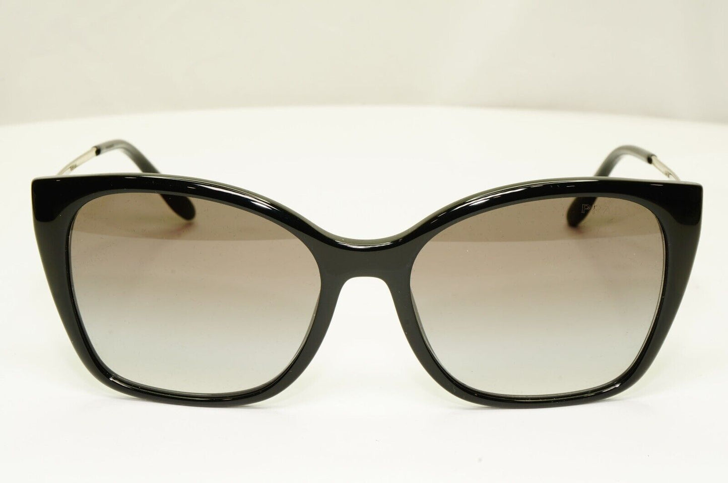 Prada Gold Black Sunglasses Smoke Grey Gradient Square SPR 12X 1AB-0A7 PR12XS A