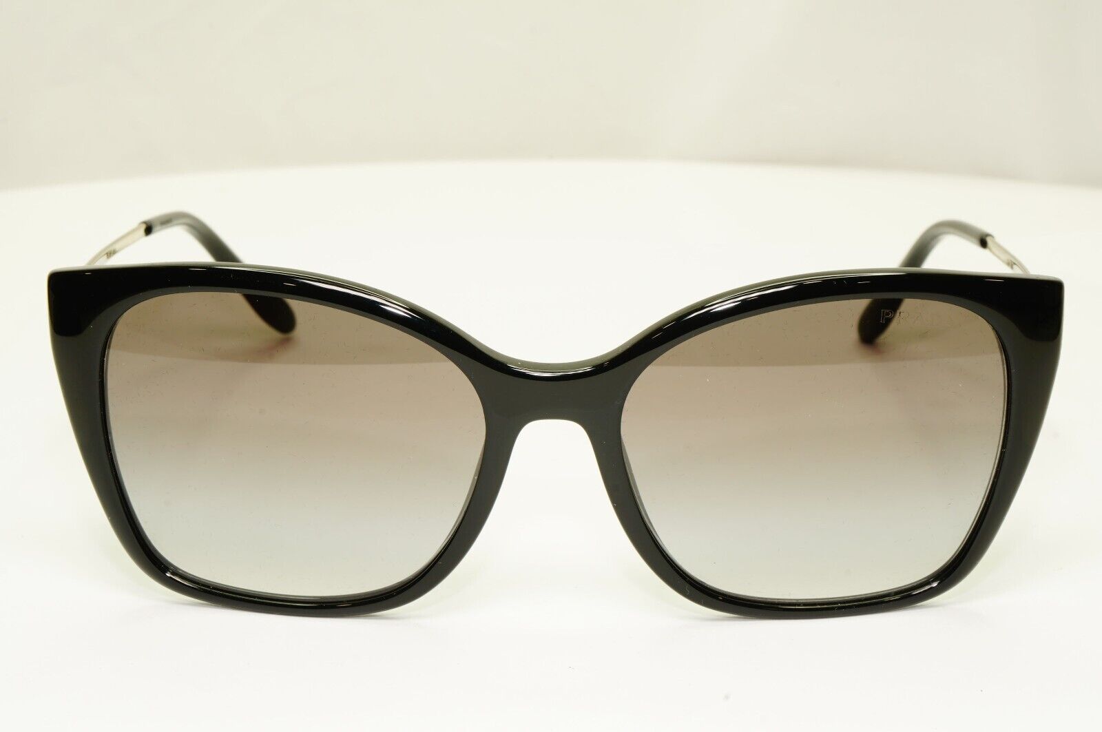 Prada Gold Black Sunglasses Smoke Grey Gradient Square SPR 12X 1AB-0A7 PR12XS A