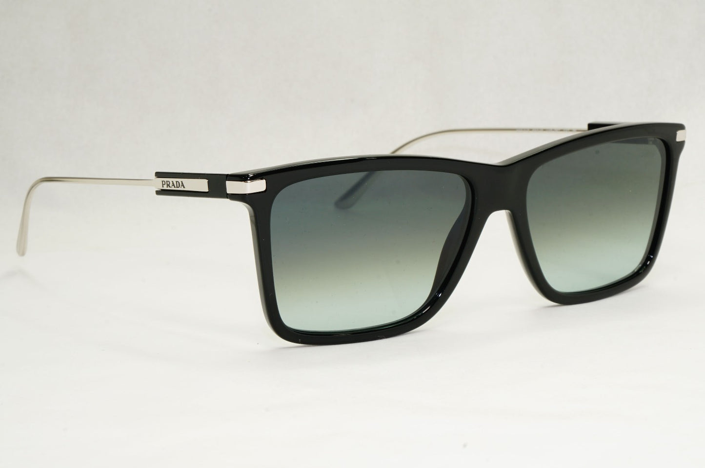 Prada Sunglasses Glass Lens Black Silver Grey Gradient PR01ZS SPR 01Z 1AB-06T [A