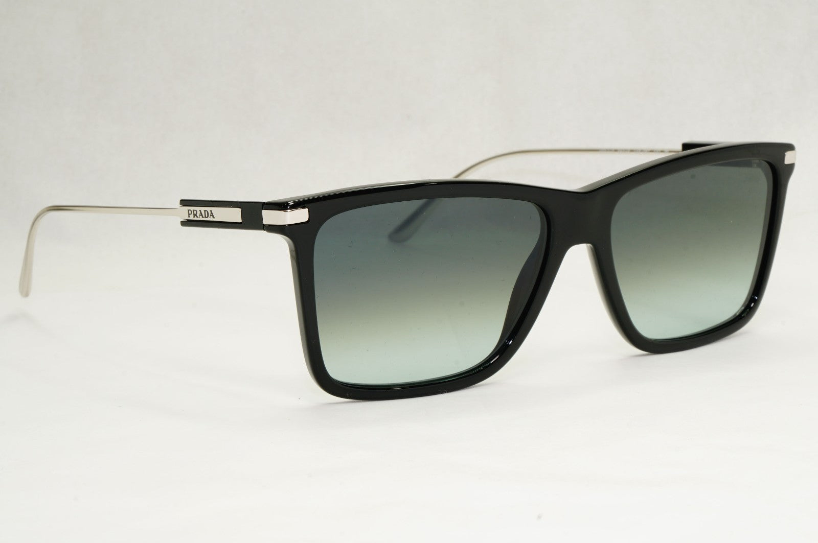 Prada Sunglasses Glass Lens Black Silver Grey Gradient PR01ZS SPR 01Z 1AB-06T [A
