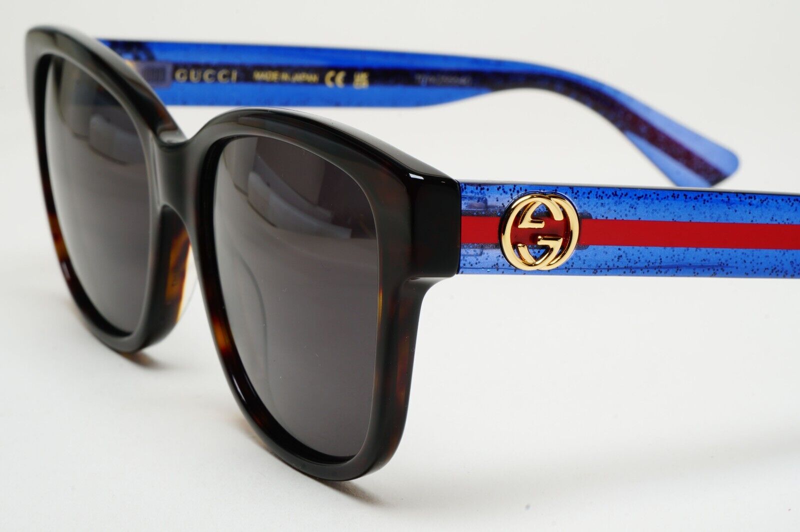 Gucci Sunglasses 2017 Brown Blue Square Red Stripe GG0038ON 003 54mm 100225