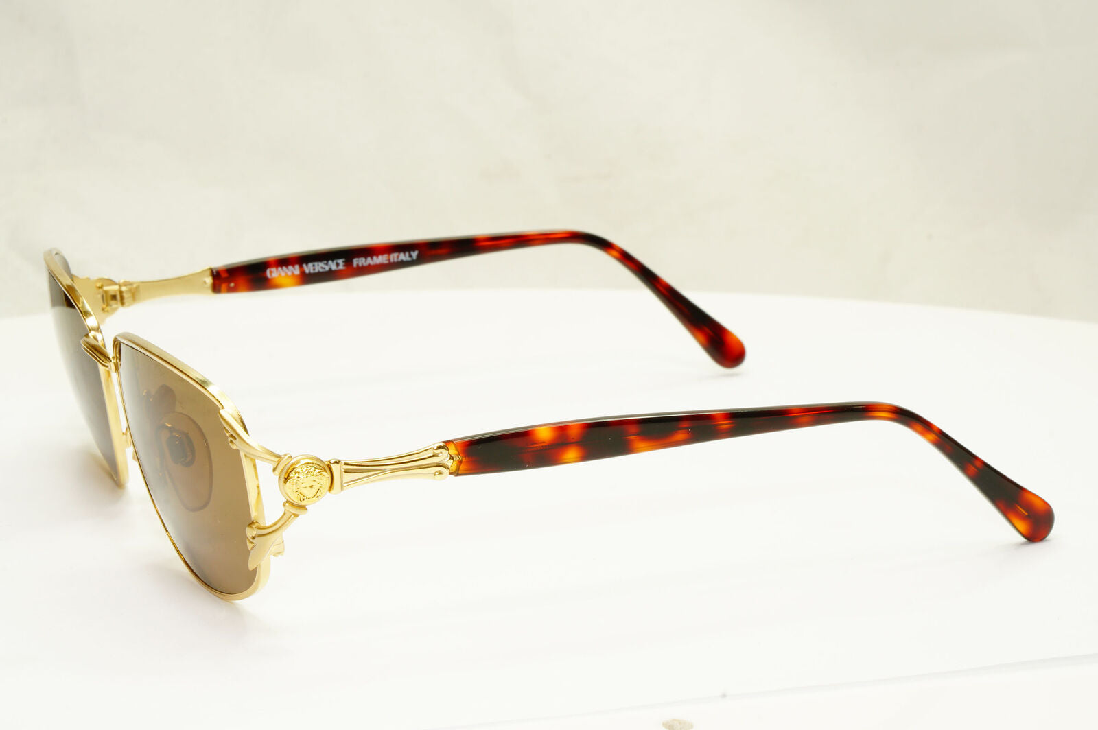 Gianni Versace 1995 Vintage Gold Medusa Brown Retro Sunglasses MOD G41 COL 03L B