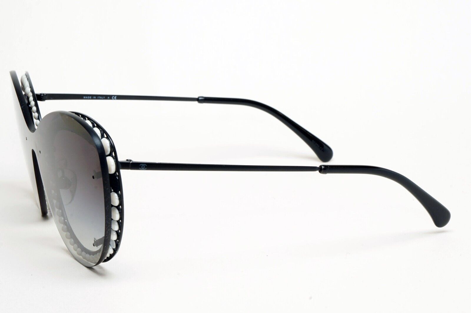 Chanel Sunglasses Pearl Black Grey Smoke Shield Visor 4236-H c.101/S6 261124