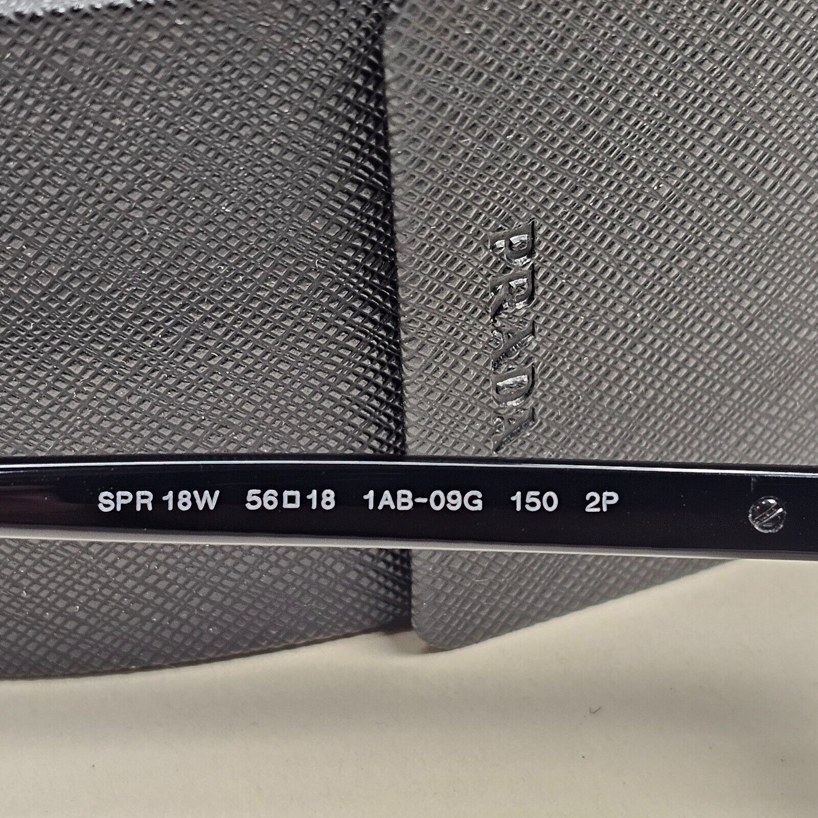 Prada Sunglasses Black Grey Polarized Glass Lens Square PR18WS SPR 18W 1AB-09G