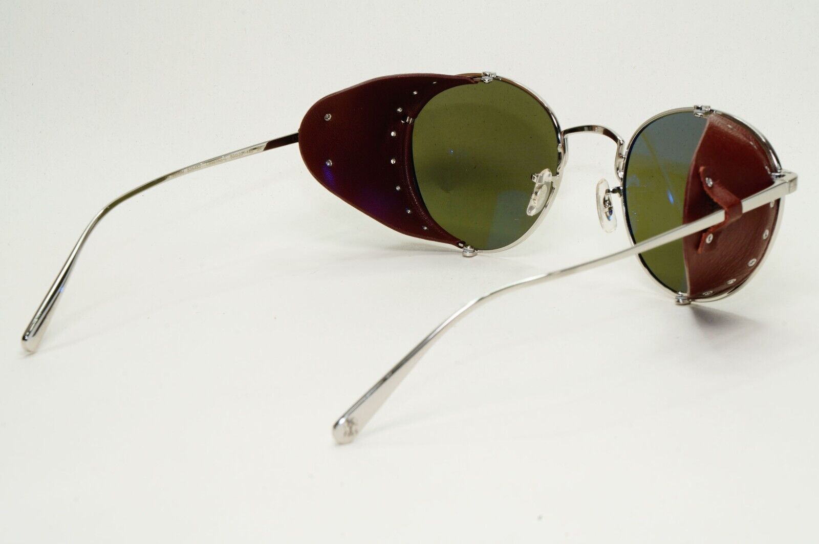 Oliver Peoples Sunglasses Cesarino-L Silver Green Side Shields OV 1323S 5254/52