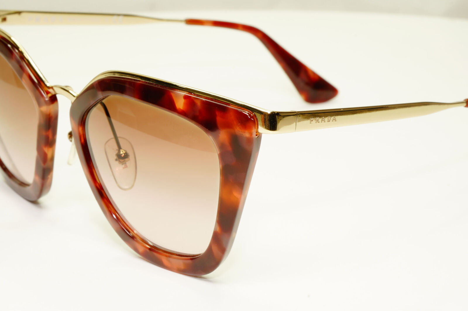 Prada Cinema Brown Sunglasses Gold Marble Gradient Square SPR 53S PR53SS UE0-0A6