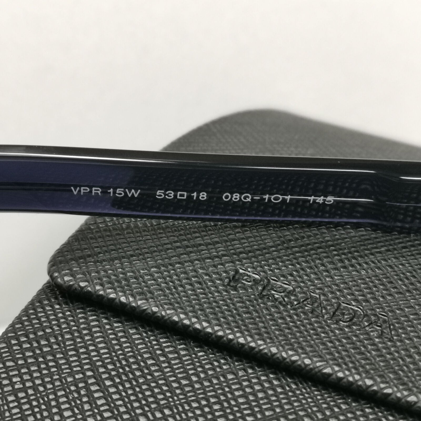 Prada Sunglasses Dark Blue Transparent Black Square PR15WV VPR 15W 08Q-1O1 53mm