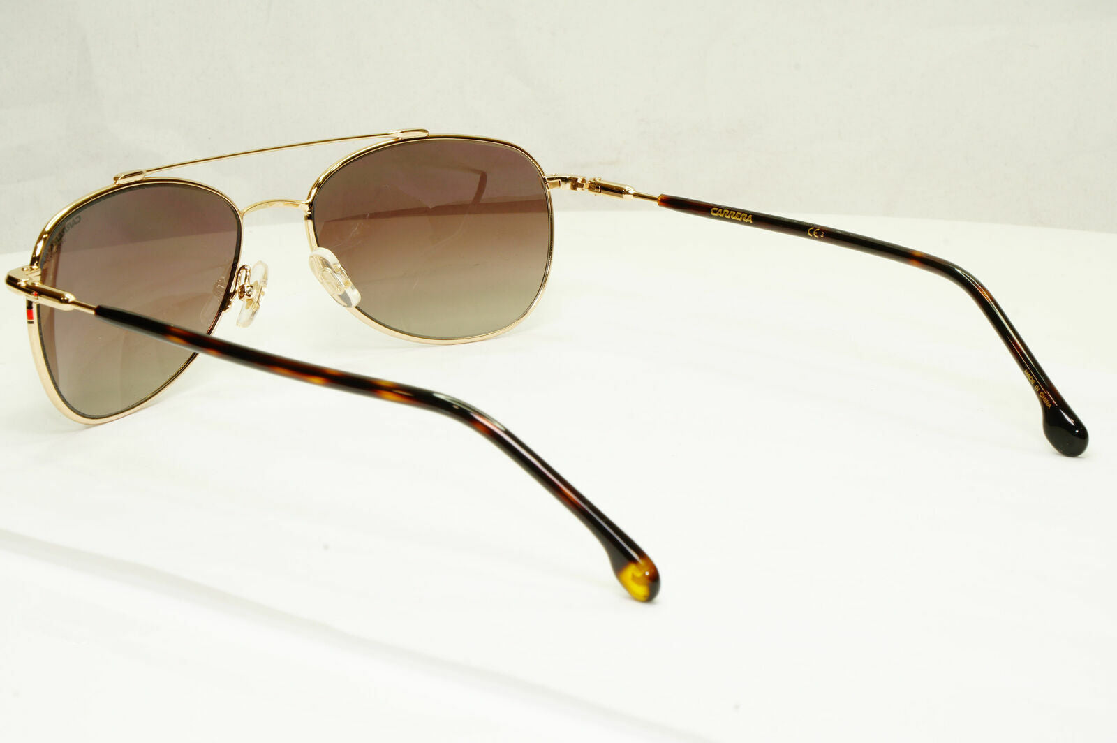 Carrera Gold Sunglasses Pilot Brown Gradient Fade Mens Metal 224 06JHA 58mm