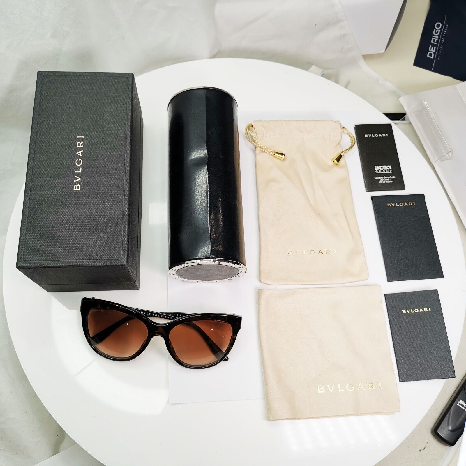 Bvlgari Gold Chain Sunglasses Brown Gradient Tortoiseshell 8158 504/13 28534