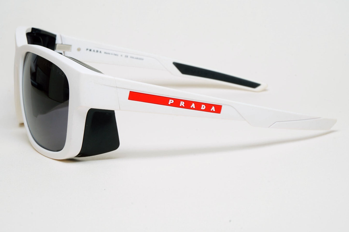 Prada Sunglasses Polarized White Wrap Side Shields PS07WS SPS 07W TWK-02G 200225