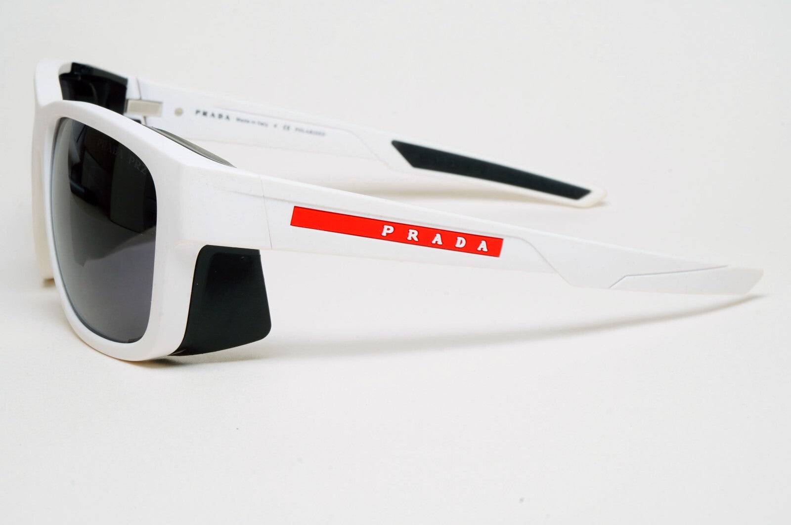 Prada Sunglasses Polarized White Wrap Side Shields PS07WS SPS 07W TWK-02G 200225