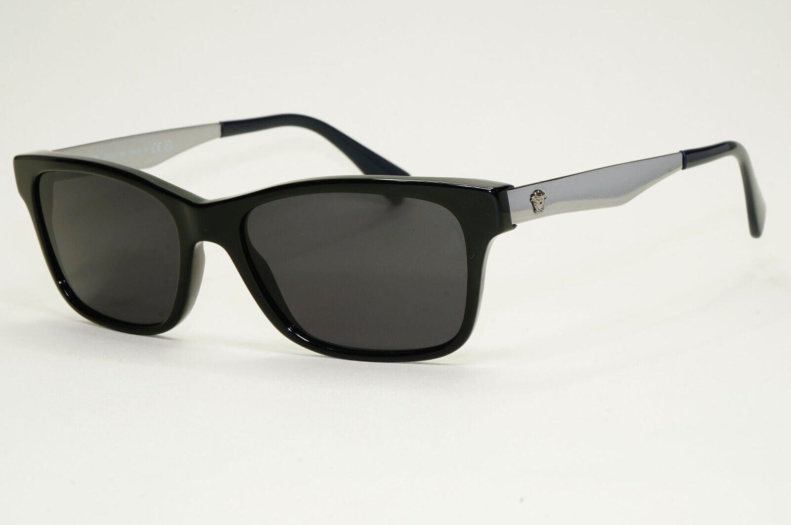 Versace Sunglasses Black Silver Blue Square Rectangle MOD VE 3245 5238 55mm