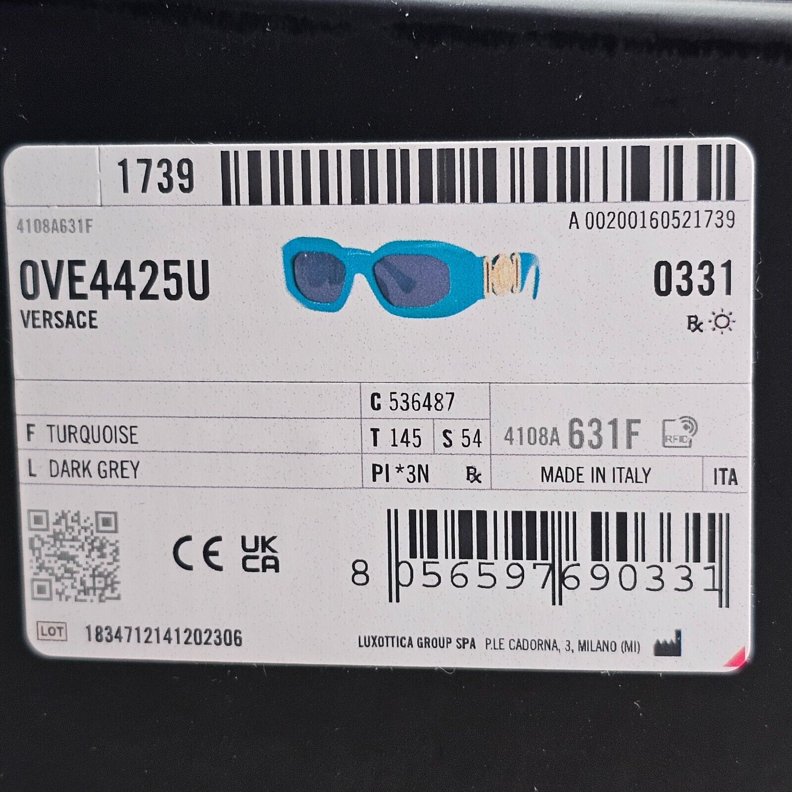 Versace Sunglasses Green Biggie Medisa Oversized Square MOD VE 4425U 5364/87