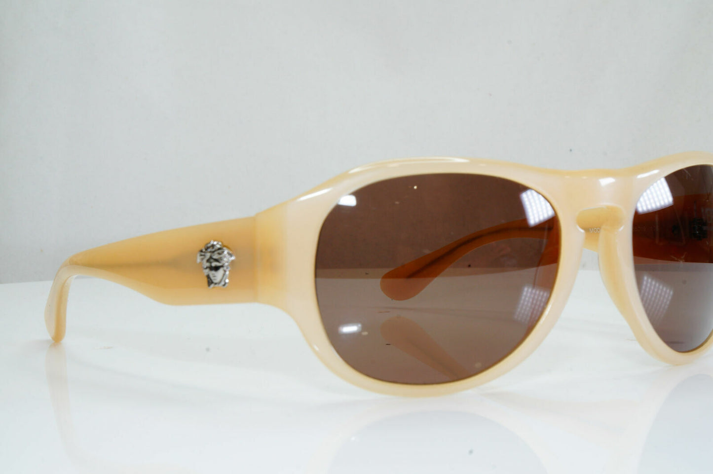 Versace Nude Silver Medusa Beige Sunglasses Square Womens 4058 329/3 28505