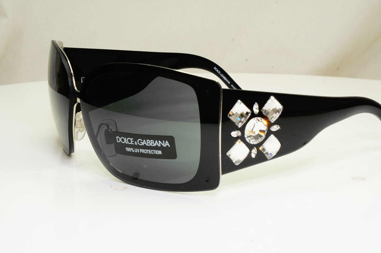 Authentic DOLCE & GABBANA Womens Vintage Sunglasses CRYSTAL DG 2044 130/87 29344
